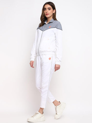 Women Track Suit - White-Grey