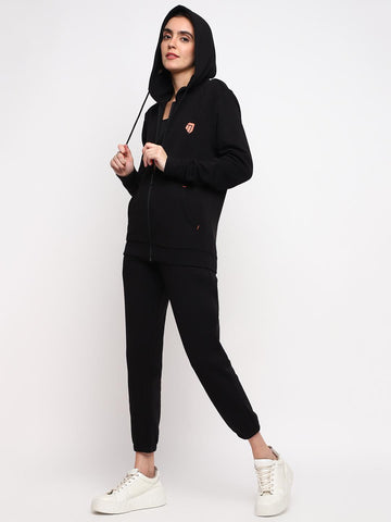 Womens Hoodie Tracksuit with Sports Bra & Shorts Jogger Set