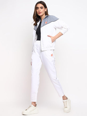 Women Track Suit - White-Grey