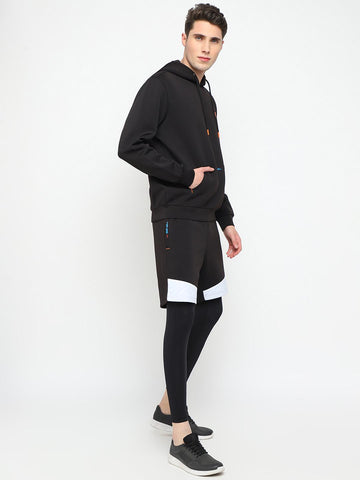 Mens Hoodie and Workout Shorts with Tights