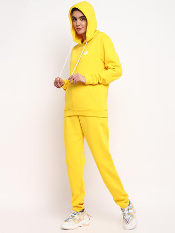 Womens Hoodie and Jogger Set - Yellow