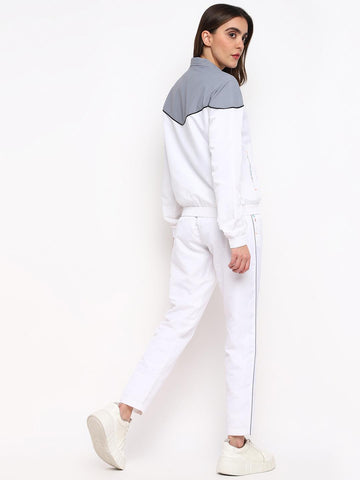 Women Track Suit - White-Grey