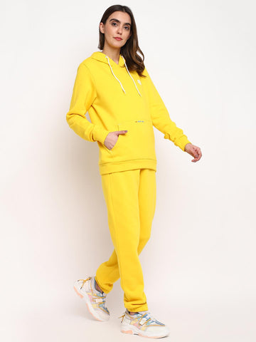 Womens Hoodie and Jogger Set - Yellow