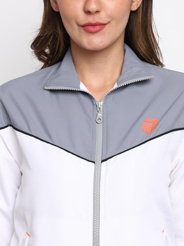 Women Track Suit - White-Grey