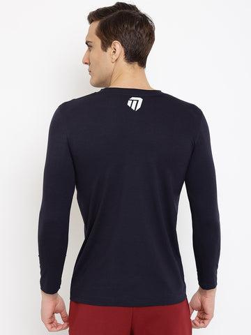 Men’s Tshirt (Full Sleeve) - Navy Blue