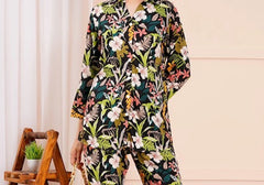 Black Tropical Floral Print Co-ord Set 3