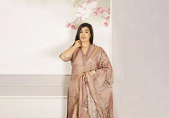 Blush Mocha Elegance Embroidered Luxe Suit Set 1