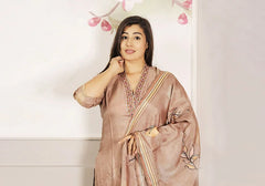 Blush Mocha Elegance Embroidered Luxe Suit Set 2