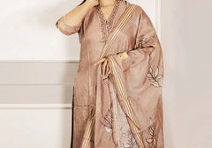 Blush Mocha Elegance Embroidered Luxe Suit Set 3