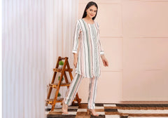 Classic Black & White Vertical Stripes Co-ord Set