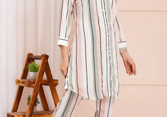 Classic Black & White Vertical Stripes Co-ord Set