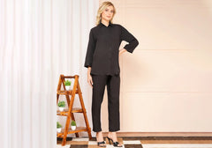 Elegant Black Solid Co-ord Set 1