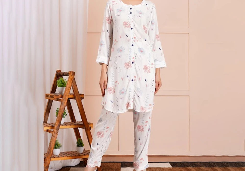 Elegant Cotton Blend Floral Co-ord Set 2