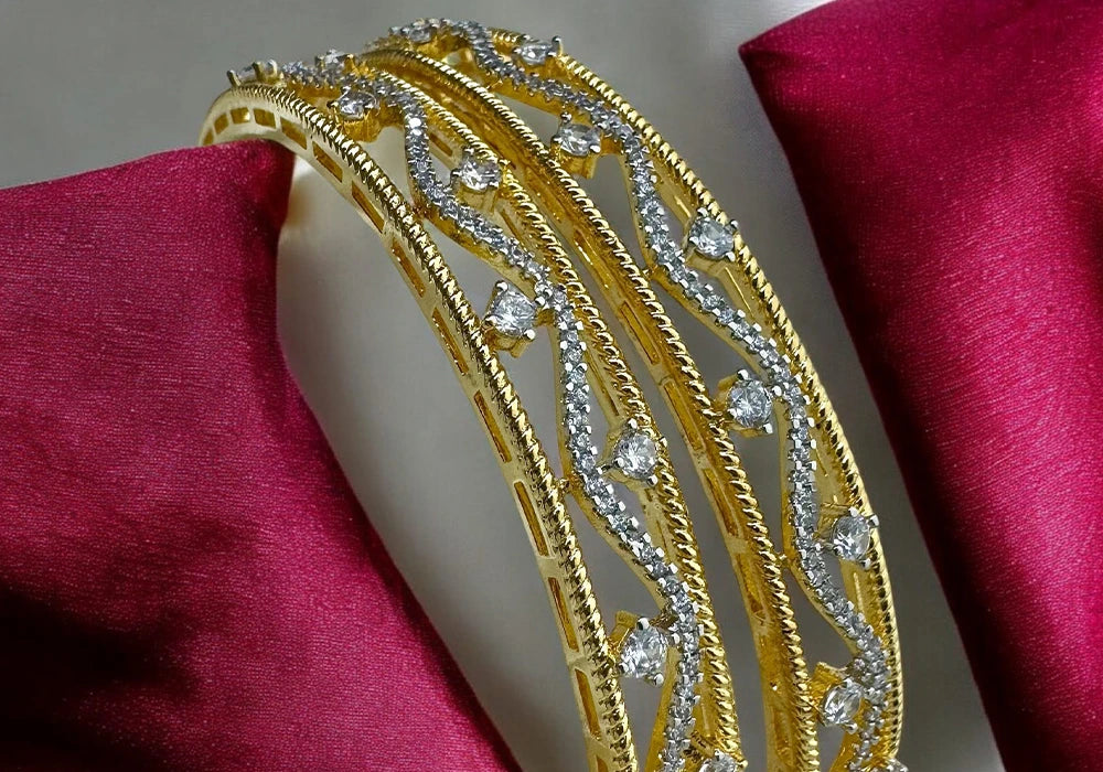 Elegant Gold-Plated Zircon Studded Earrings 1