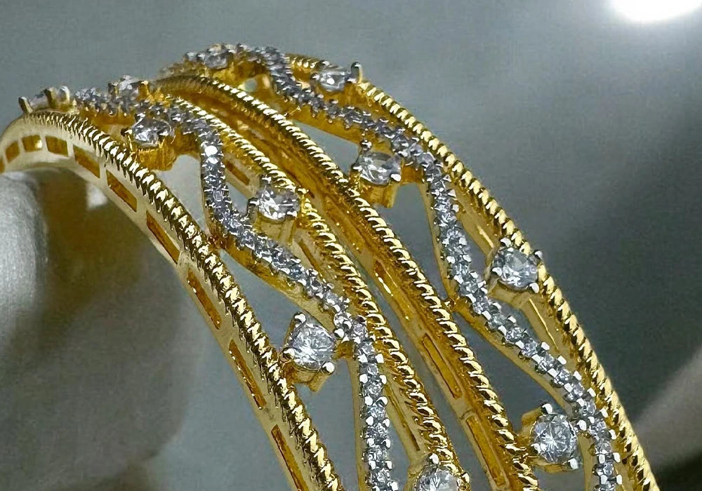 Elegant Gold-Plated Zircon Studded Earrings 2