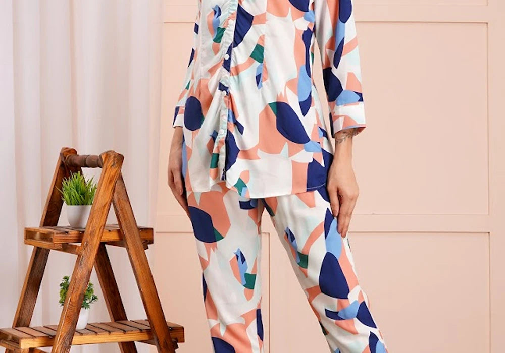 Elegant Multicolor Abstract Printed Co-ord Set 3