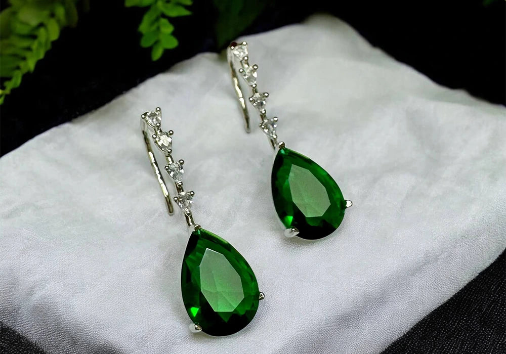 Emerald Elegance Drop Earrings 1