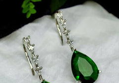 Emerald Elegance Drop Earrings 2