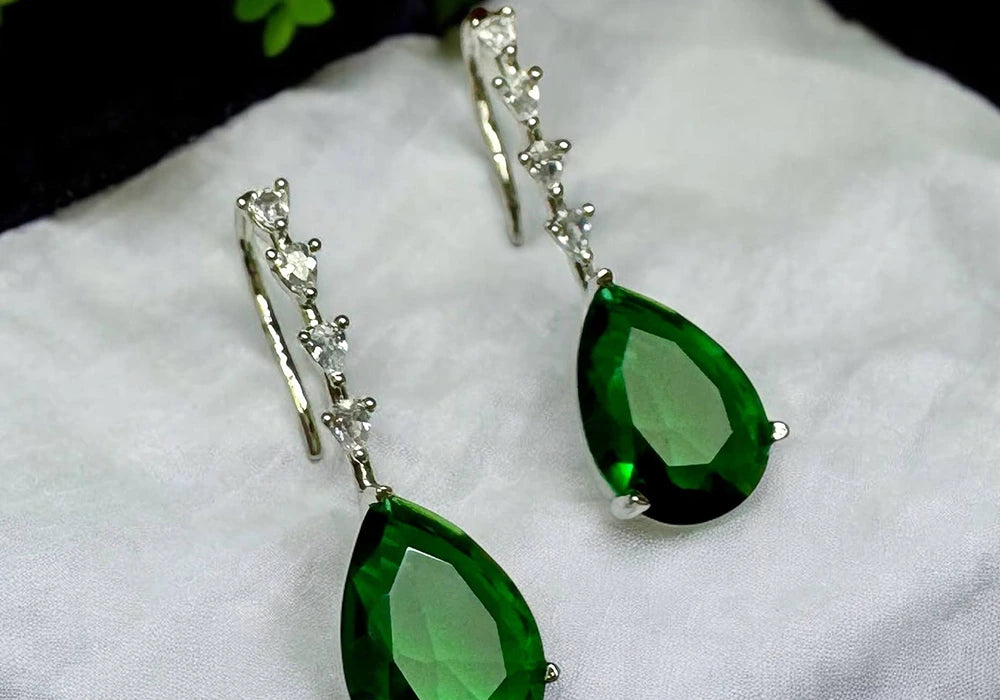 Emerald Elegance Drop Earrings 3