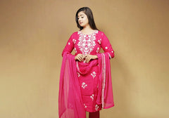 Fuchsia Garden Embroidered Kurta Set 2