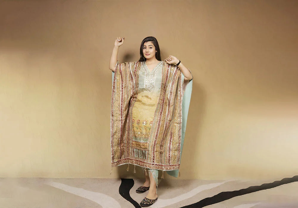 Grace of Gold Embellished Kaftan Suit Set 1