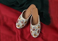 Ivory Garden Embroidered Jutti 1