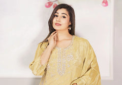 Luxe Golden Embroidered Suit Set 2