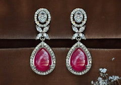 Majestic Ruby Teardrop Dangle Earrings 1