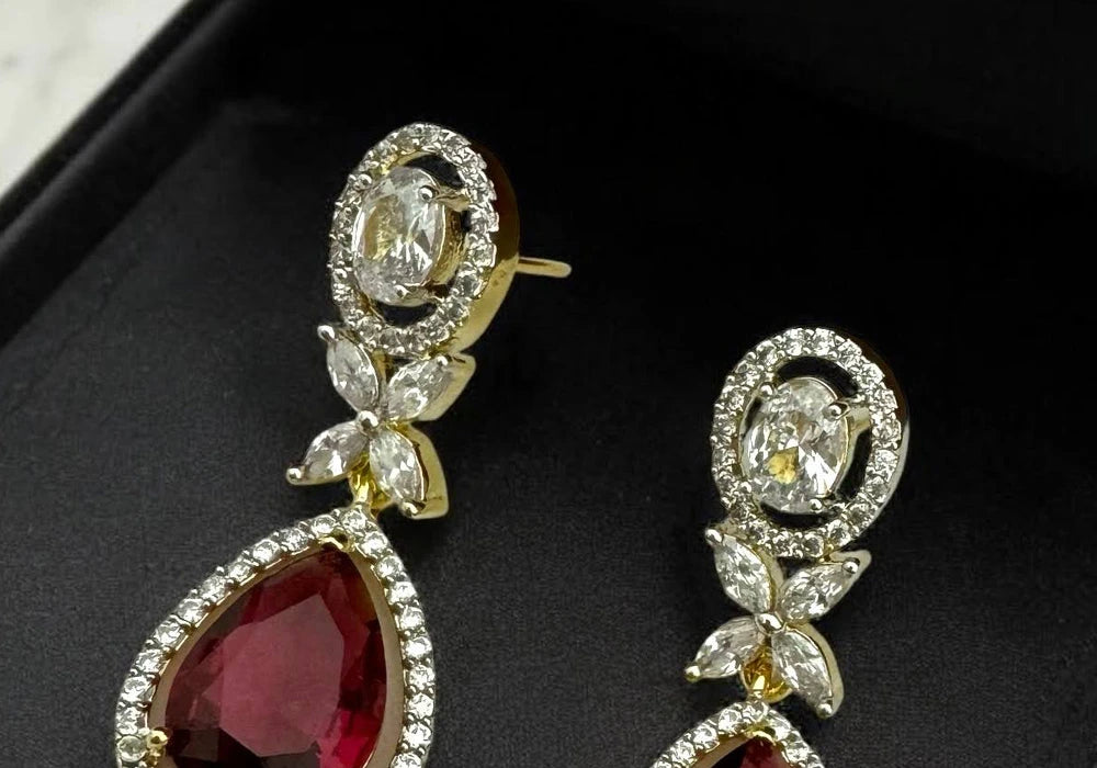 Majestic Ruby Teardrop Dangle Earrings 2