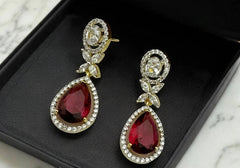 Majestic Ruby Teardrop Dangle Earrings 3