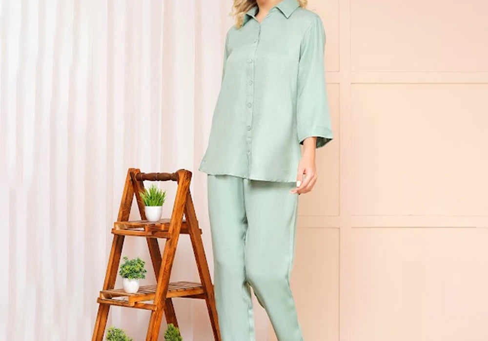 Pastel Green Solid Co-ord Set 2
