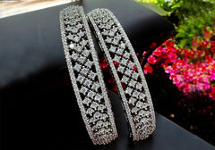 Radiant Diamond-Studded Chandelier Bangles 1