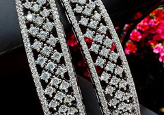 Radiant Diamond-Studded Chandelier Bangles 2
