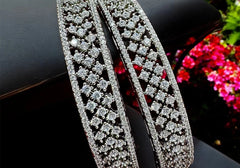 Radiant Diamond-Studded Chandelier Bangles 3