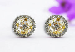Radiant Diamond Halo Stud Earrings 1