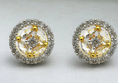 Radiant Diamond Halo Stud Earrings 3