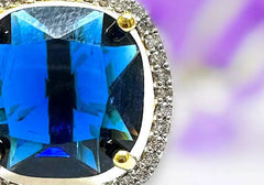 Royal Blue Sapphire Cushion-Cut Earrings 2