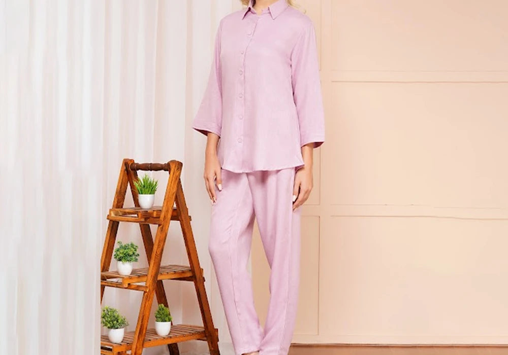 Soft Lavender Solid Co-ord Set