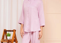 Soft Lavender Solid Co-ord Set